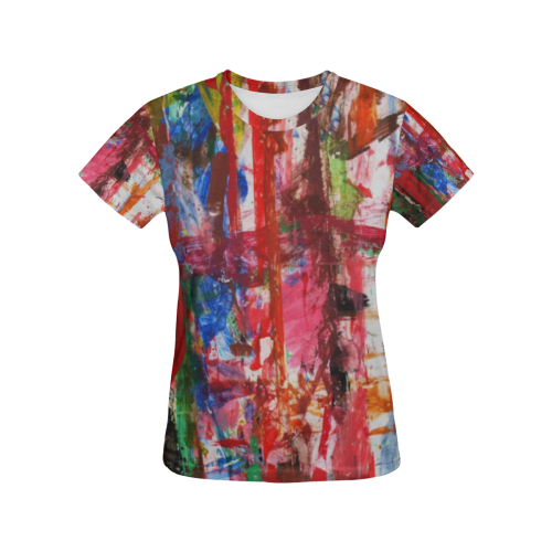 Paint on a white background All Over Print T-Shirt for Women (USA Size) (Model T40)