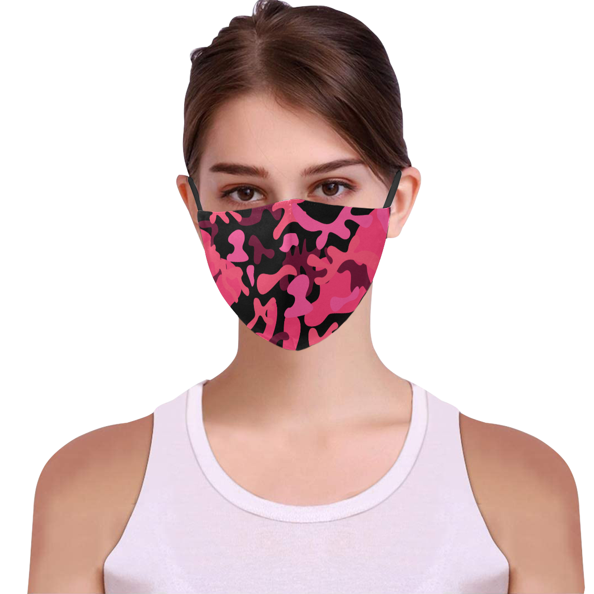 camo 1 3D Mouth Mask with Drawstring (Pack of 3) (Model M04)