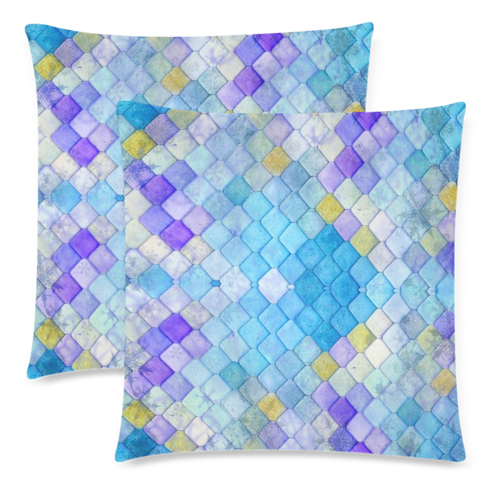 Big Pattern by K.Merske Custom Zippered Pillow Cases 18"x 18" (Twin Sides) (Set of 2)