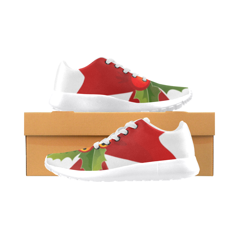 Red Christmas Bows and Holly Women's Running Shoes/Large Size (Model 020)