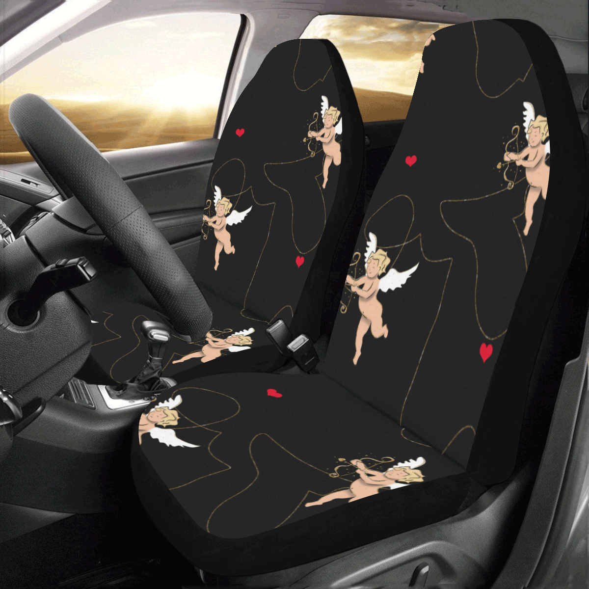 Valentine angels Car Seat Covers (Set of 2)