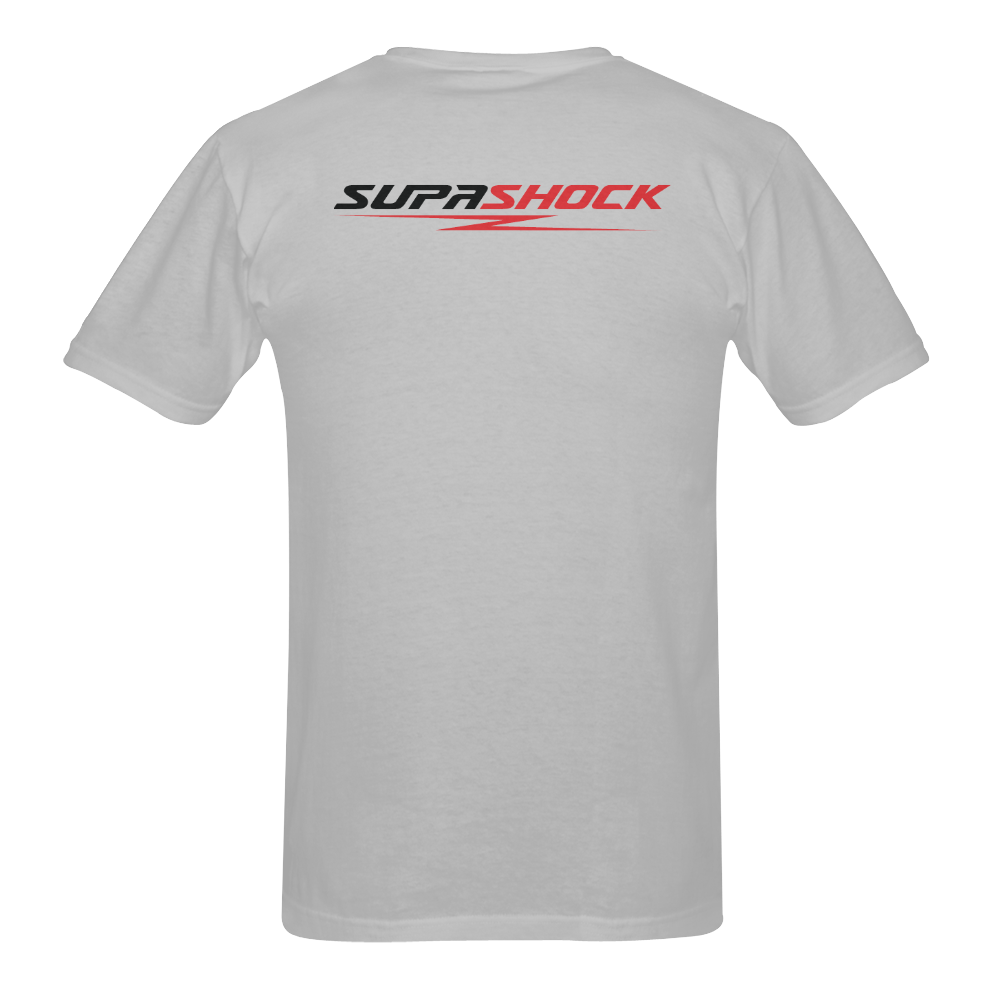 Supashock Grey Men's T-Shirt in USA Size (Two Sides Printing)