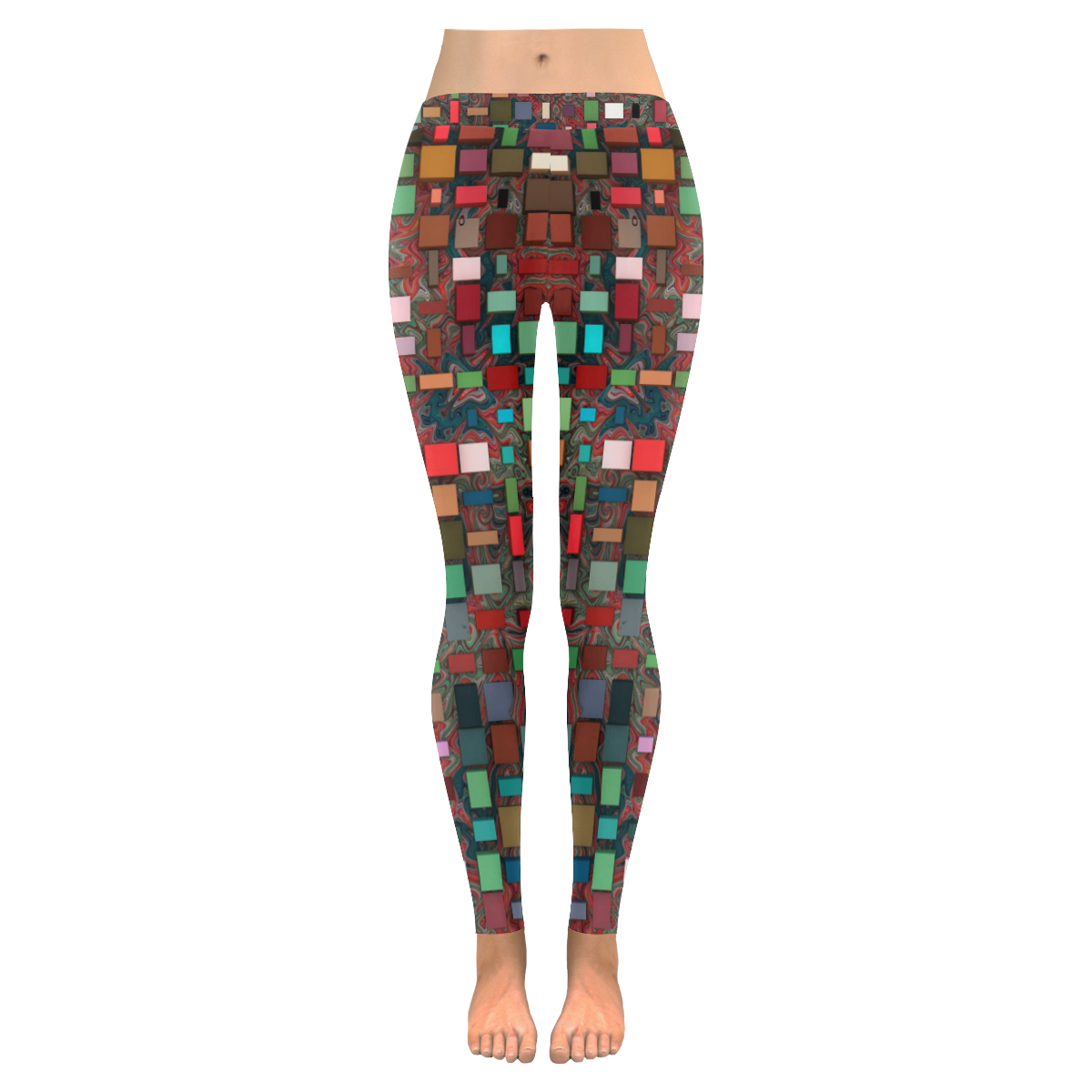 Mosaic Women's Low Rise Leggings (Invisible Stitch) (Model L05)