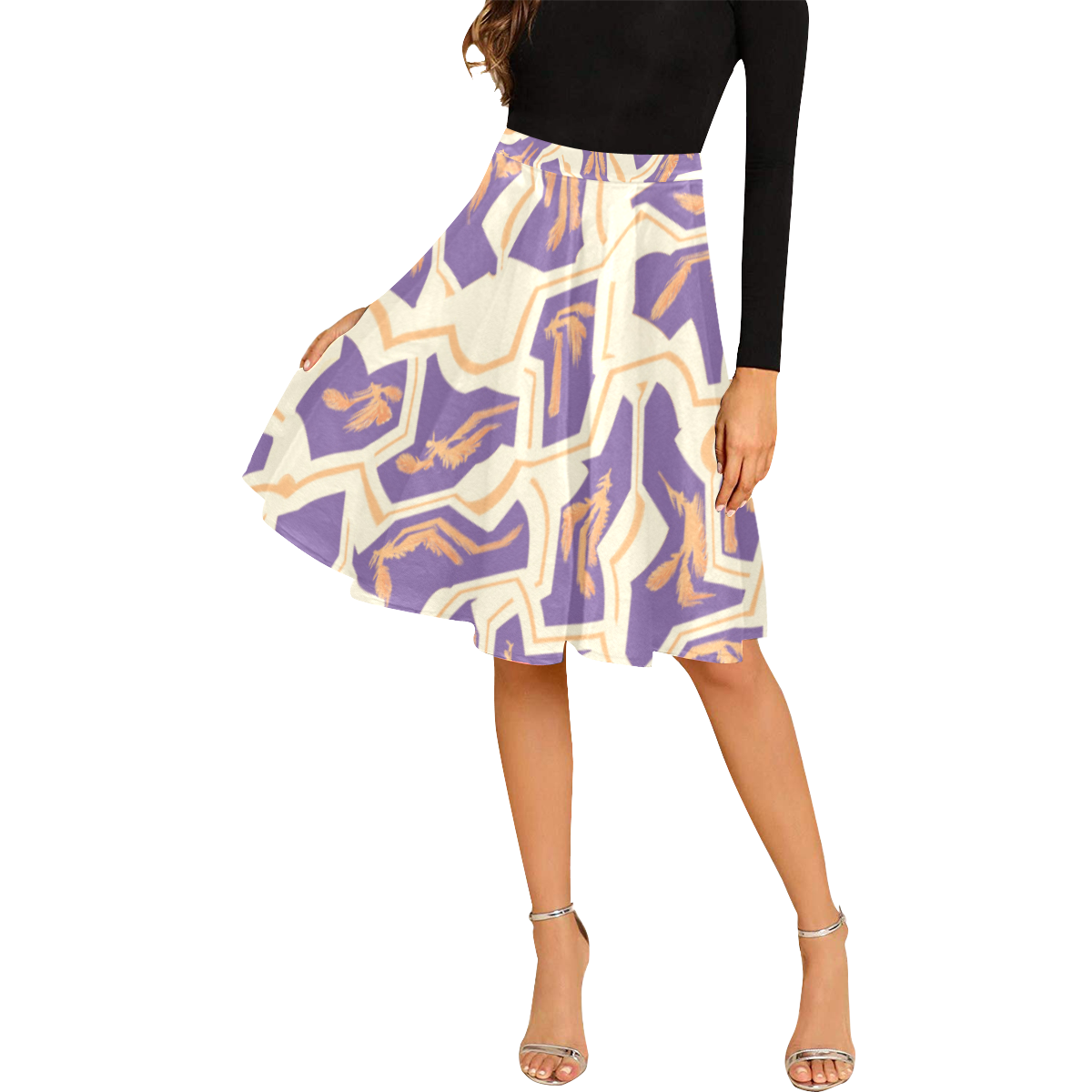 Abstract 35 R Melete Pleated Midi Skirt (Model D15)