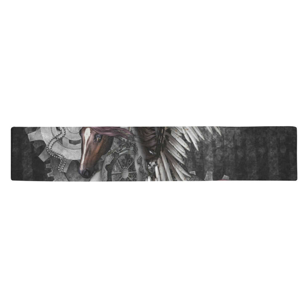 Aweswome steampunk horse with wings Table Runner 14x72 inch
