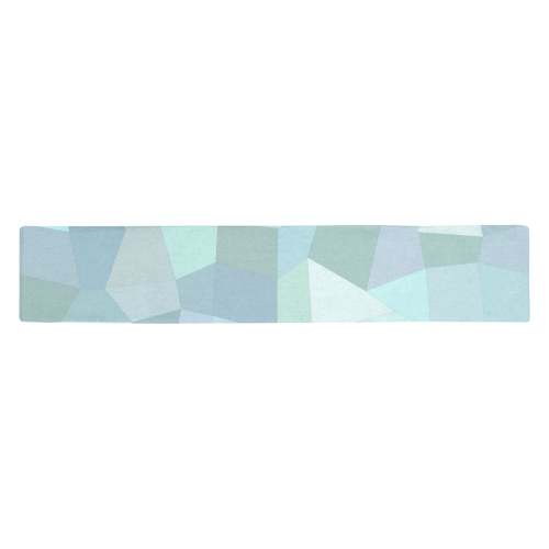 Pastel Blues Mosaic Table Runner 14x72 inch