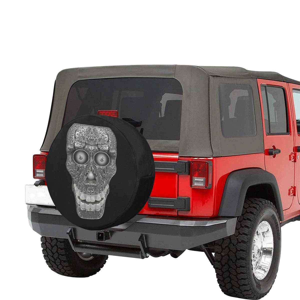 Cod Grey Skull Head 30 Inch Spare Tire Cover