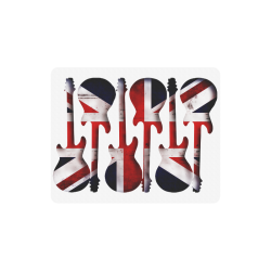Union Jack British UK Flag Guitars White Rectangle Mousepad