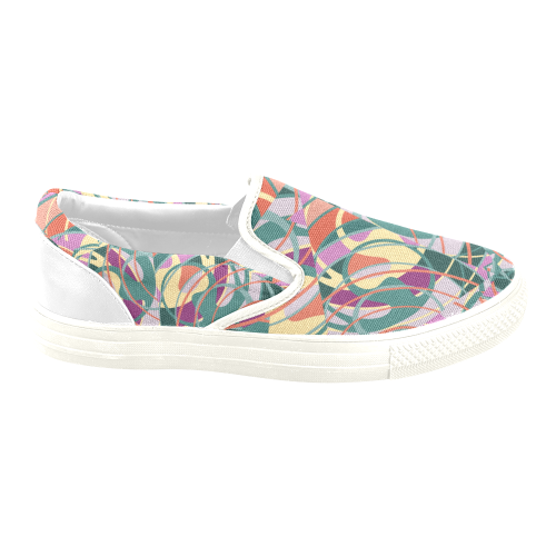 Summer Abstract Original Women's Unusual Slip-on Canvas Shoes (Model 019)