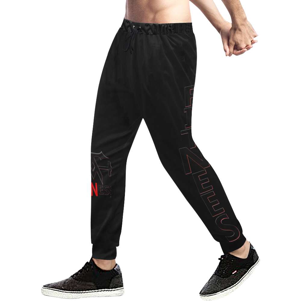 AIR TIME FITNESS LOGO Men's All Over Print Sweatpants/Large Size (Model L11)