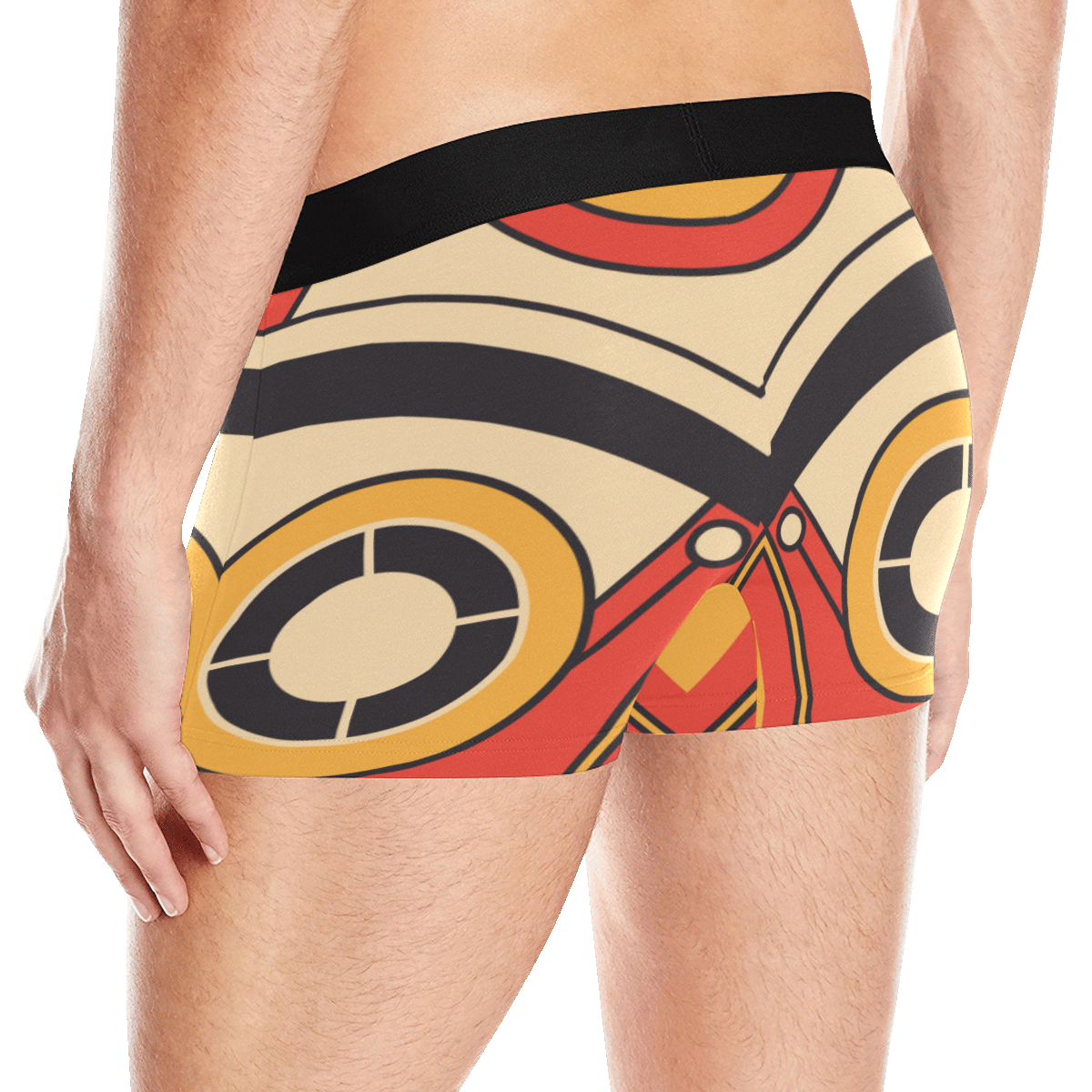Geo Aztec Bull Tribal Men's Boxer Briefs with Merged Design (Model  L10)