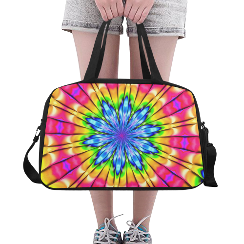 Spring Flowers Awakening Fractal Mandala Abstract Fitness Handbag (Model 1671)