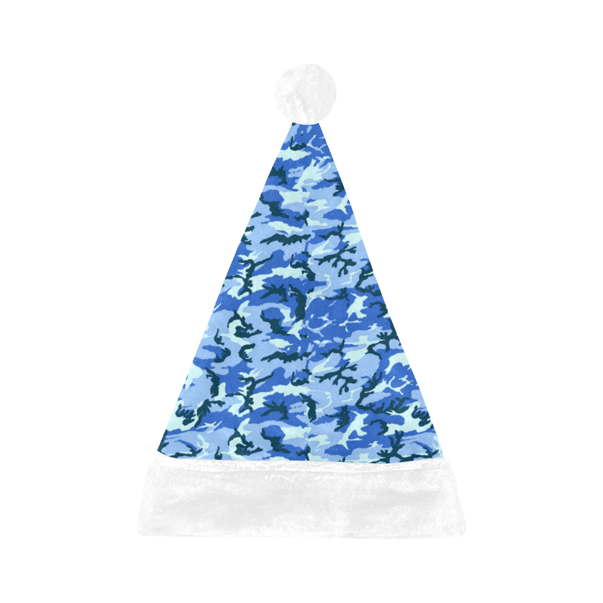 Woodland Blue Camouflage Santa Hat