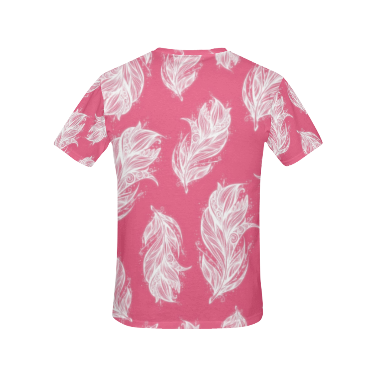 White Feathers All Over Print T-Shirt for Women (USA Size) (Model T40)
