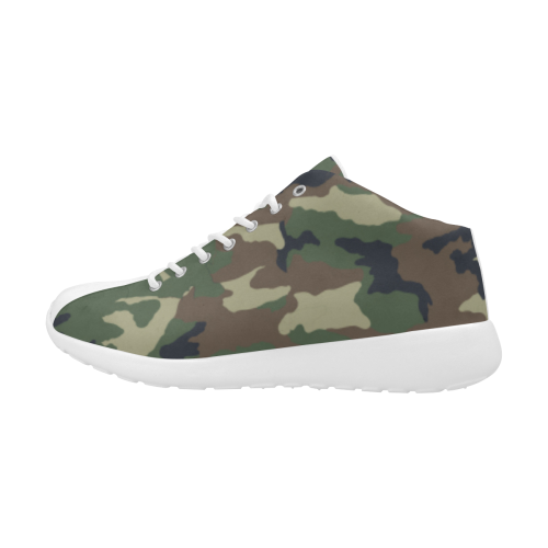 Woodland Forest Green Camouflage Women's Basketball Training Shoes (Model 47502)