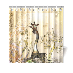 Funny steampunk giraffe Shower Curtain 69"x70"