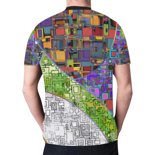 Abstract Rectangles Pattern Wallpaper 1 New All Over Print T-shirt for Men (Model T45)