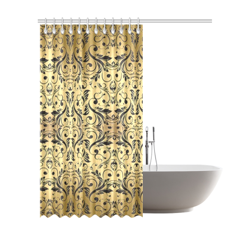 fancy golden foral shower curtains Shower Curtain 69"x84"