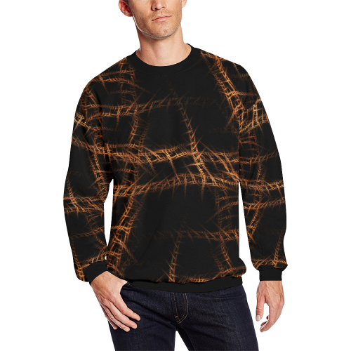Trapped All Over Print Crewneck Sweatshirt for Men (Model H18)