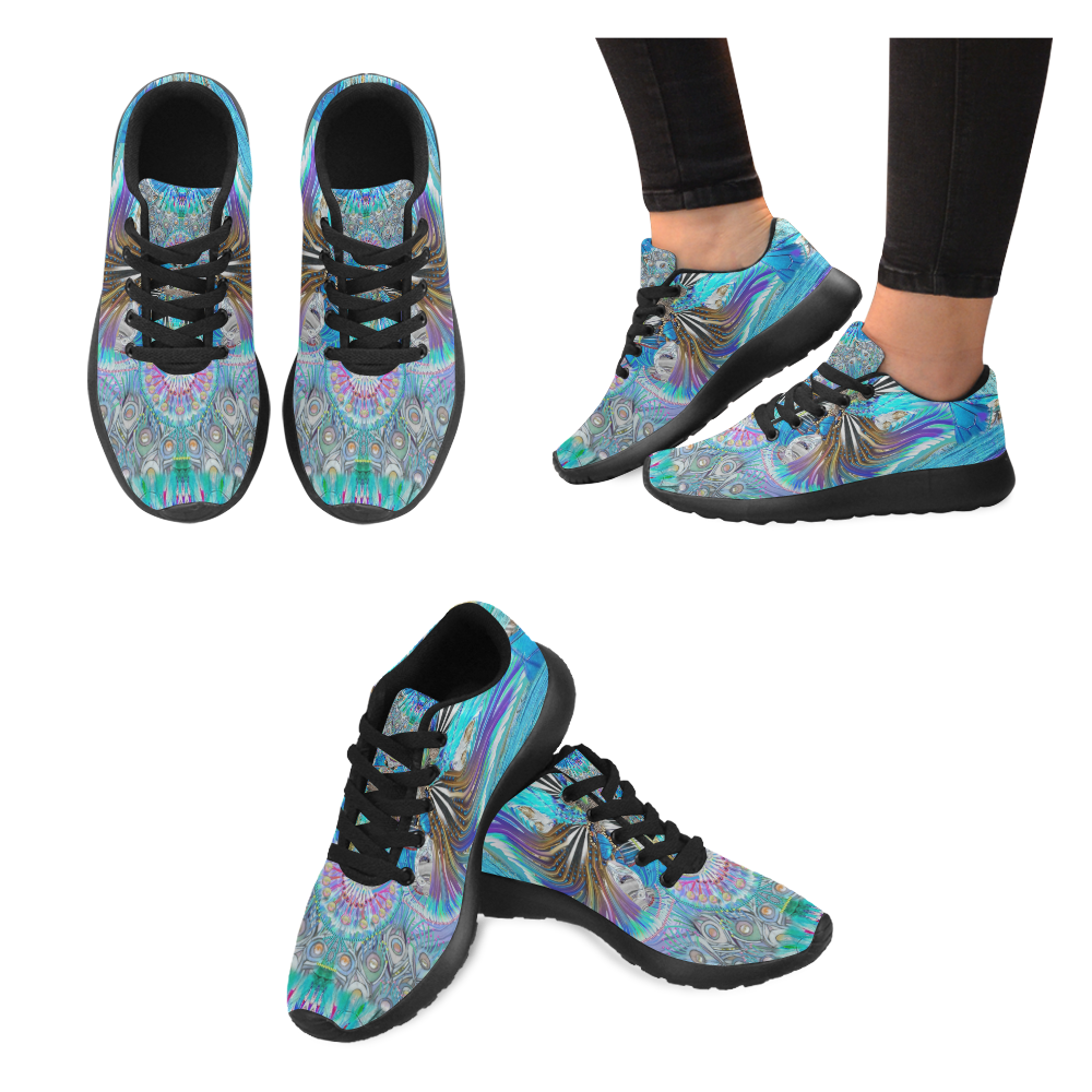 design 1-zebra butterfly 3 Women’s Running Shoes (Model 020)