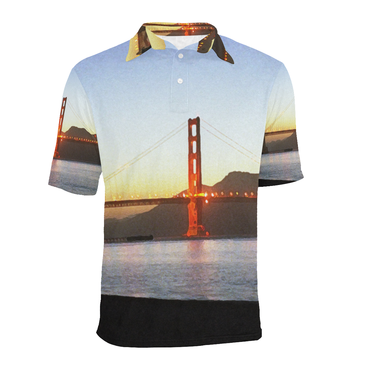 Painted Bridge Men's All Over Print Polo Shirt (Model T55)