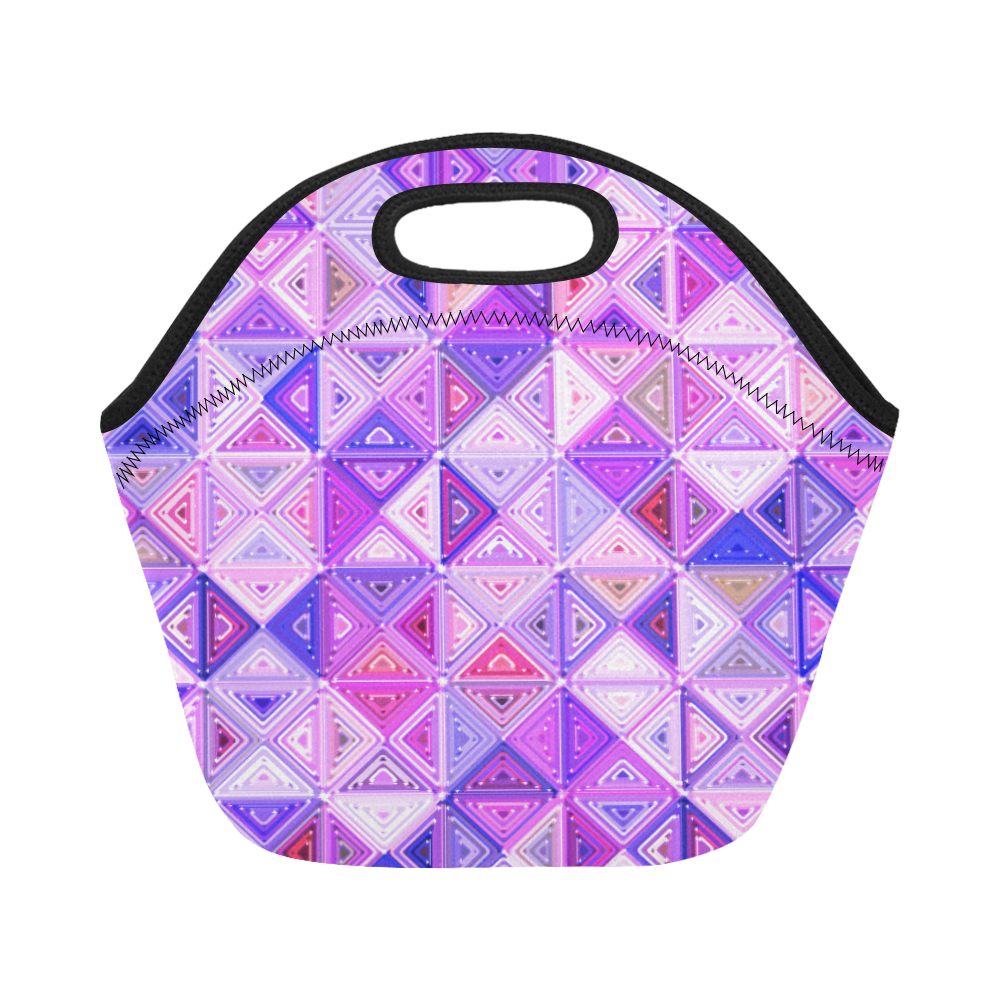Colorful Geometric Pattern Neoprene Lunch Bag/Small (Model 1669)