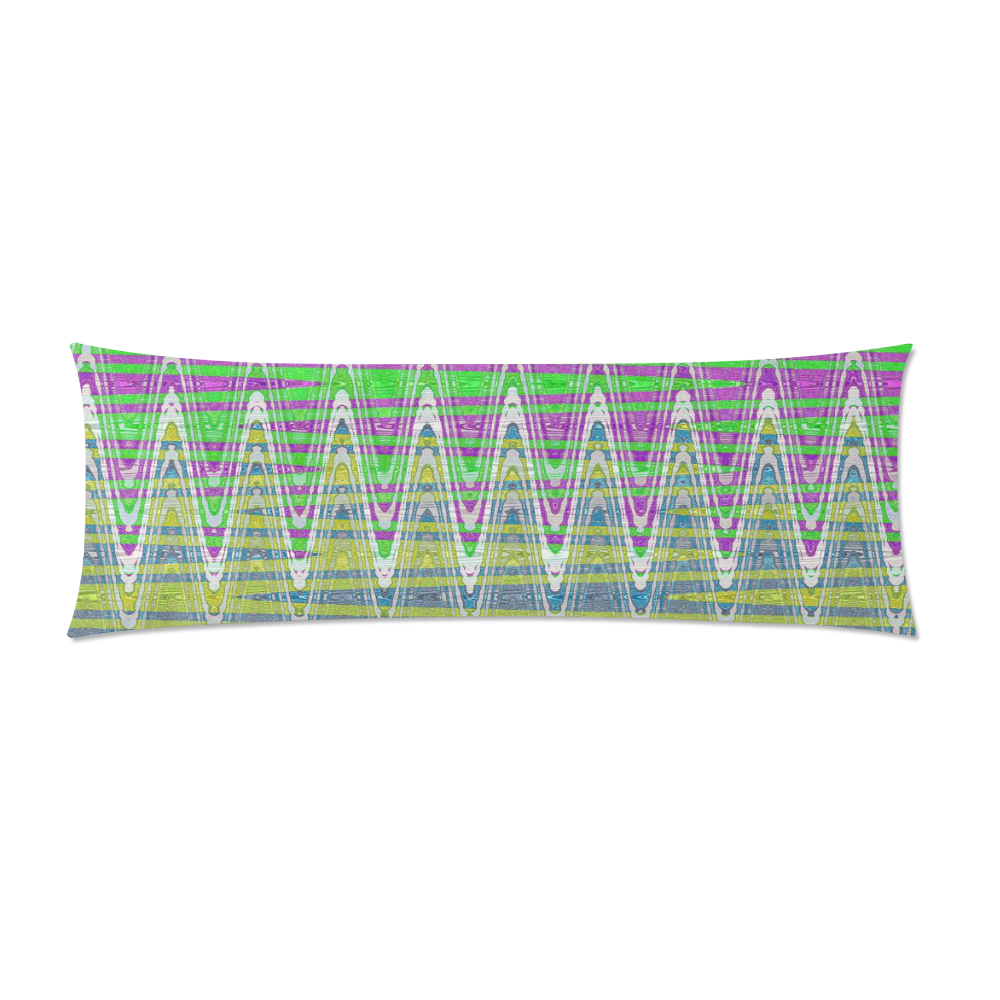 Colorful Pastel Zigzag Waves Pattern Custom Zippered Pillow Case 21"x60"(Two Sides)