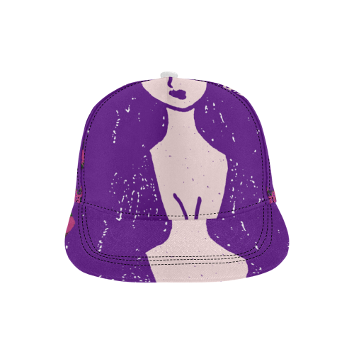 purple cat ear hat girl floral wall All Over Print Snapback Hat D