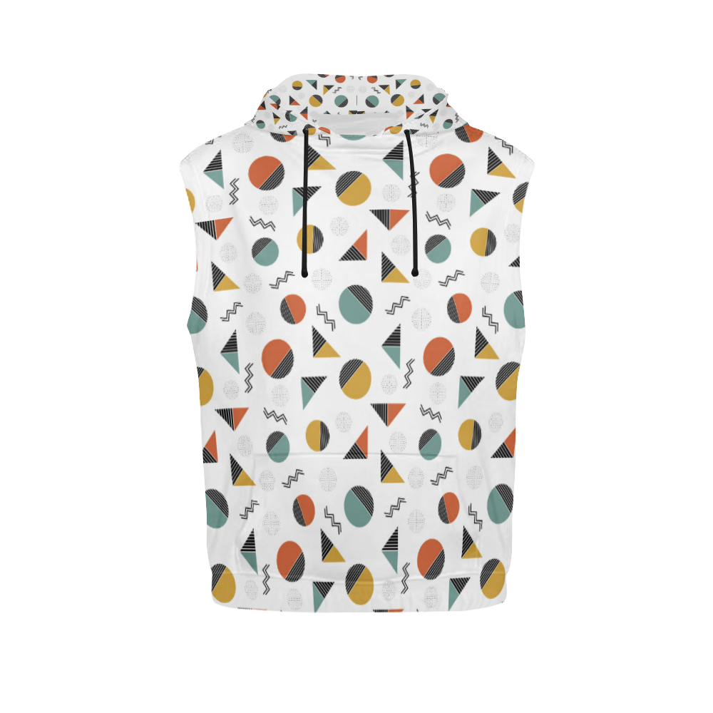Geo Cutting Shapes All Over Print Sleeveless Hoodie for Women (Model H15)