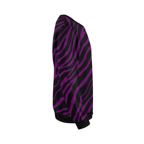 Ripped SpaceTime Stripes - Purple All Over Print Crewneck Sweatshirt for Men/Large (Model H18)