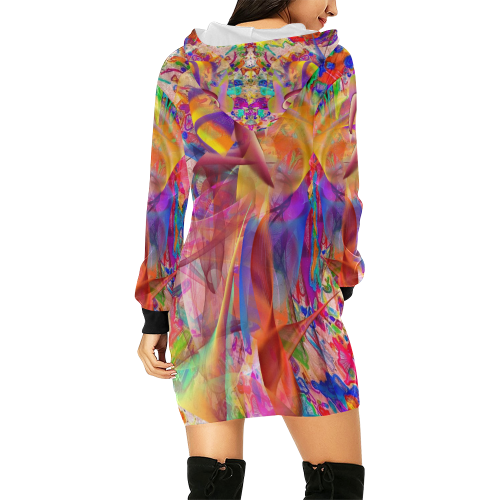 Batic by Nico Bielow All Over Print Hoodie Mini Dress (Model H27)
