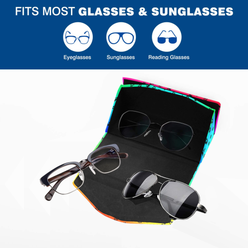 rainbow with black paws Custom Foldable Glasses Case