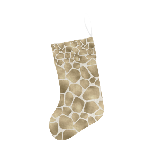 Linen Giraffe Print Christmas Stocking