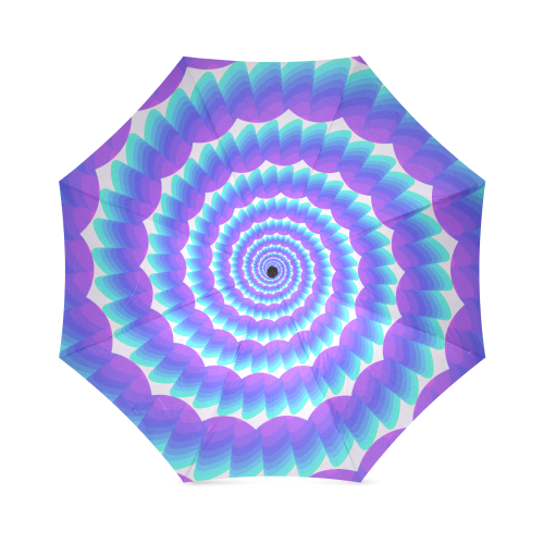 Blue and pink spiral Foldable Umbrella (Model U01)