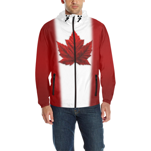 Canada Flag Jackets All Over Print Quilted Windbreaker for Men (Model H35)