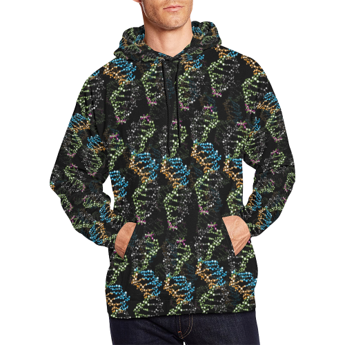 DNA pattern - Biology - Scientist All Over Print Hoodie for Men/Large Size (USA Size) (Model H13)