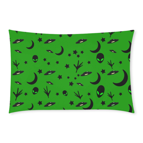 Alien Flying Saucers Stars Pattern Green 3-Piece Bedding Set