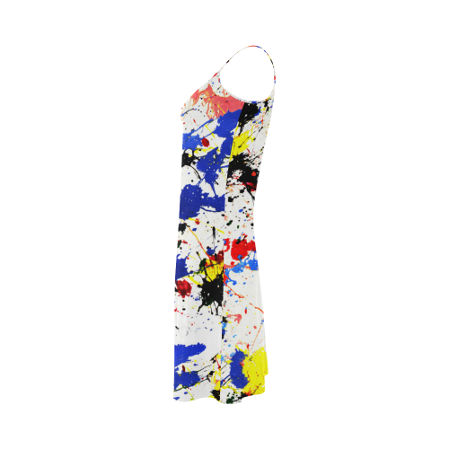 Blue and Red Paint Splatter Alcestis Slip Dress (Model D05)