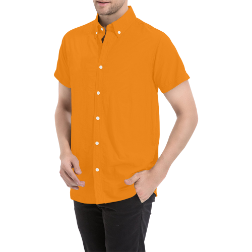 color UT orange Men's All Over Print Short Sleeve Shirt (Model T53)