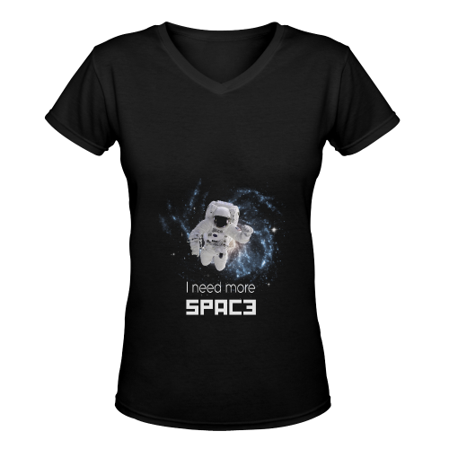 Astronaut in Space Women's Deep V-neck T-shirt (Model T19)