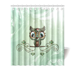 Cute little owl, diamonds Shower Curtain 66"x72"