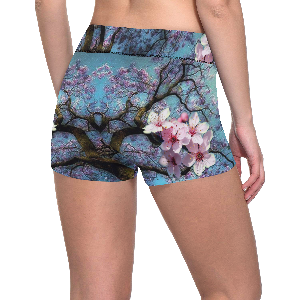 Cherry blossomL Women's All Over Print Short Leggings (Model L28)