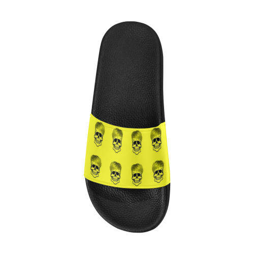 Funny Skull Pattern, yellow Men's Slide Sandals (Model 057)