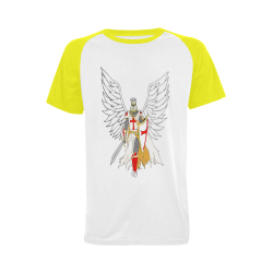 Knights Templar Angel Yellow Men's Raglan T-shirt (USA Size) (Model T11)