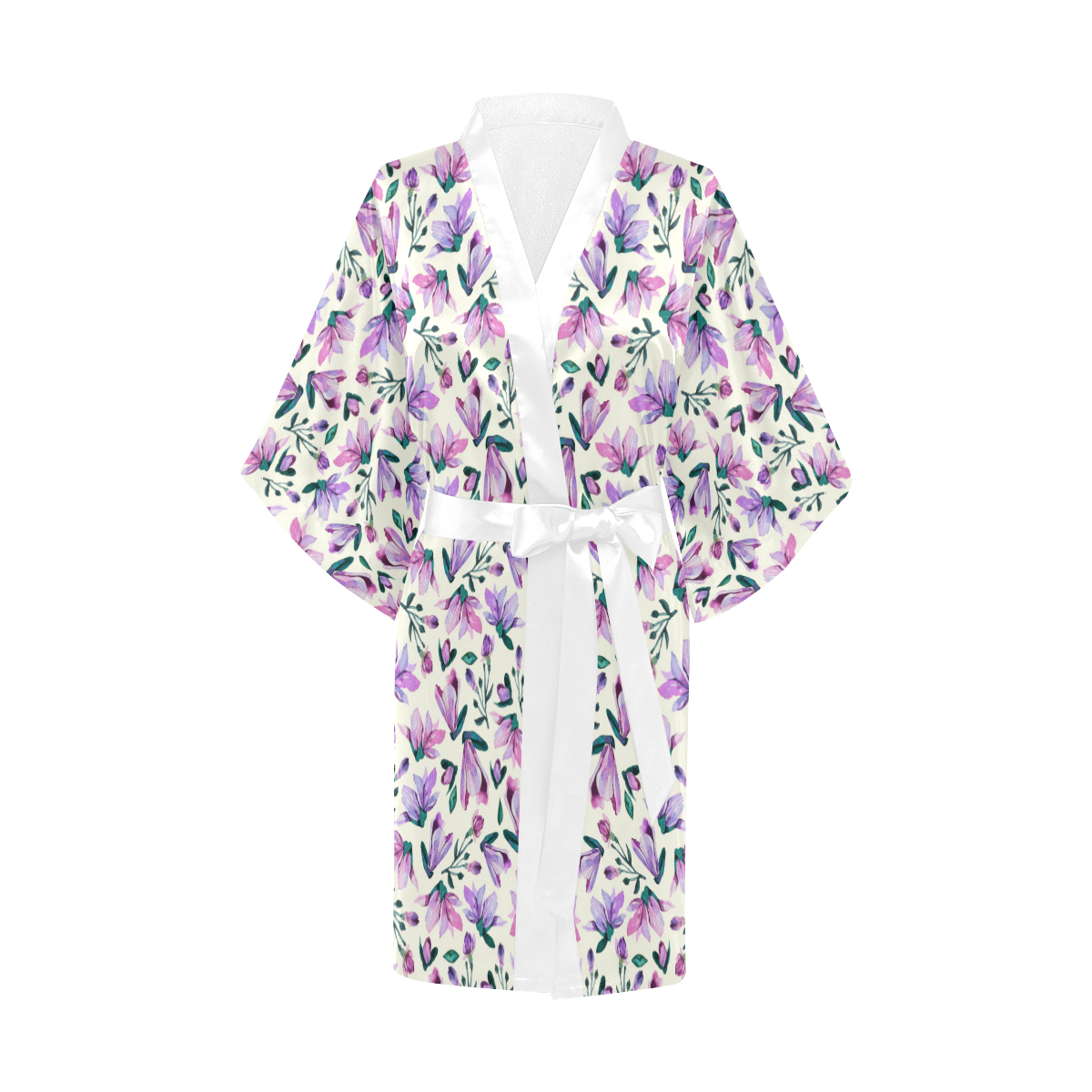 Lovely Watercolored Springflowers Kimono Robe