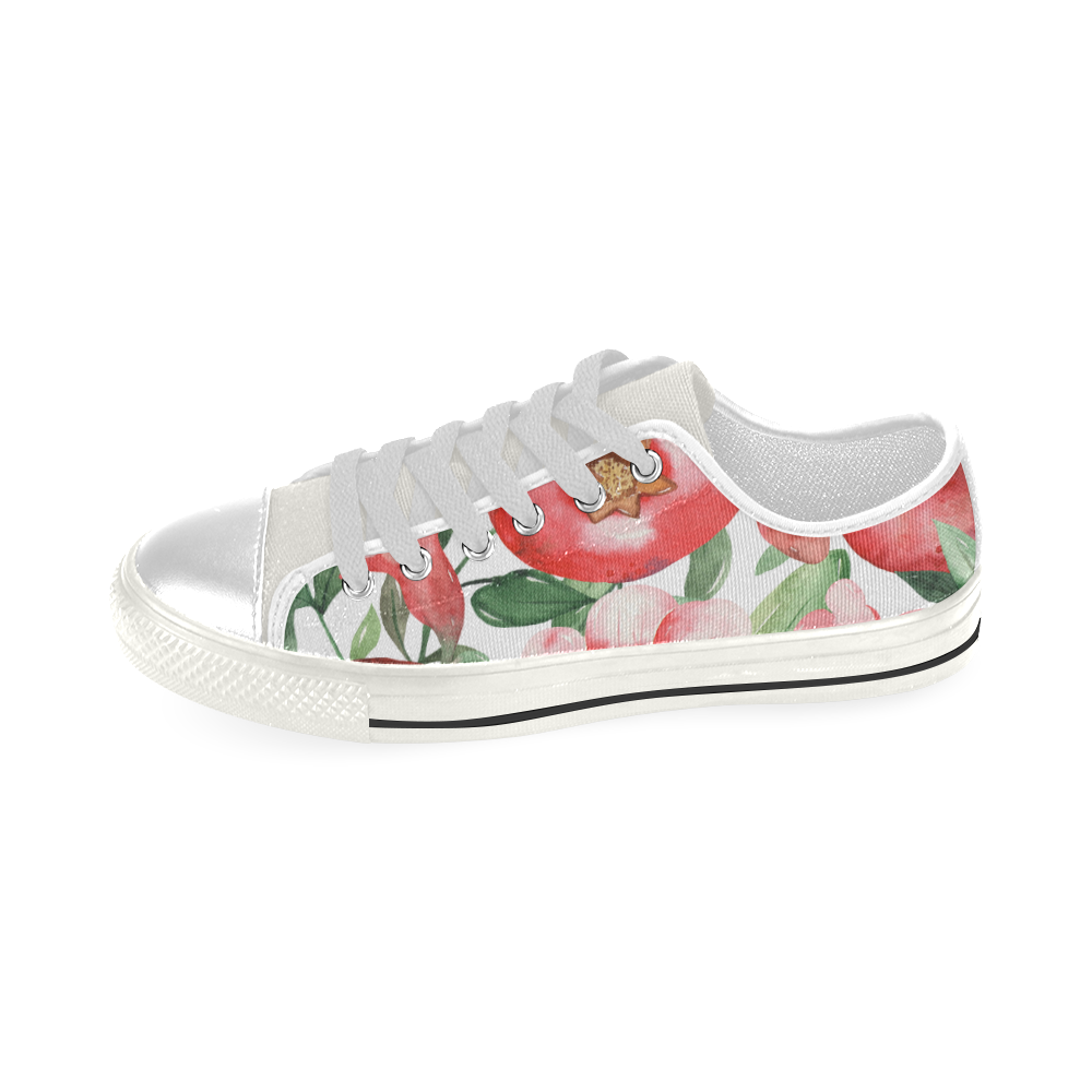 Pomegranate Low Top Canvas Shoes for Kid (Model 018)