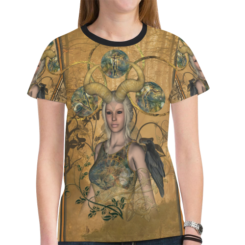 Wonderful dark fairy New All Over Print T-shirt for Women (Model T45)