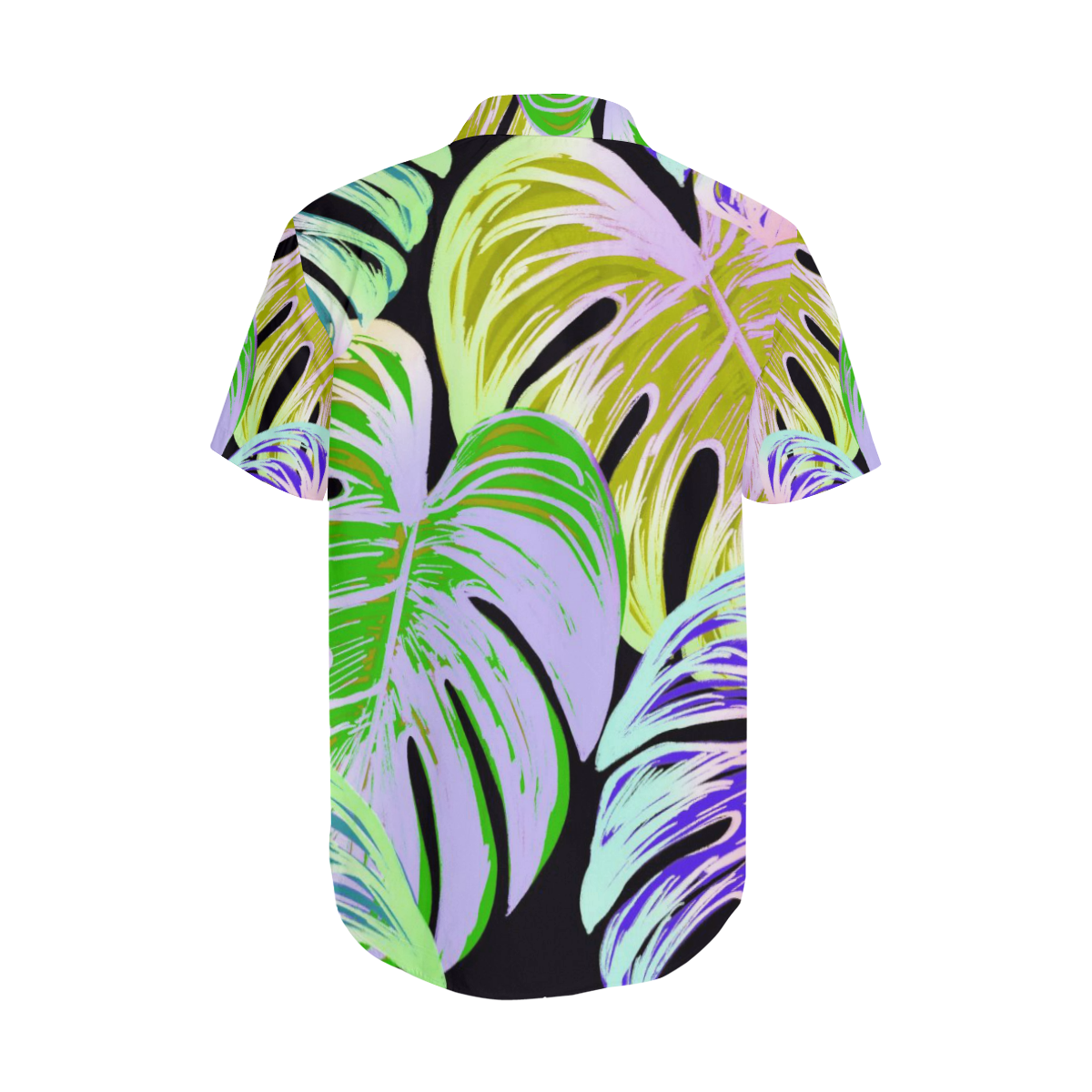Pretty Leaves C by JamColors Men's Short Sleeve Shirt with Lapel Collar (Model T54)