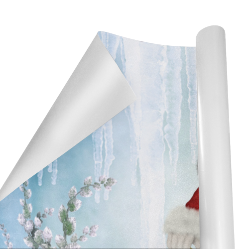 Santa Claus with penguin Gift Wrapping Paper 58"x 23" (1 Roll)