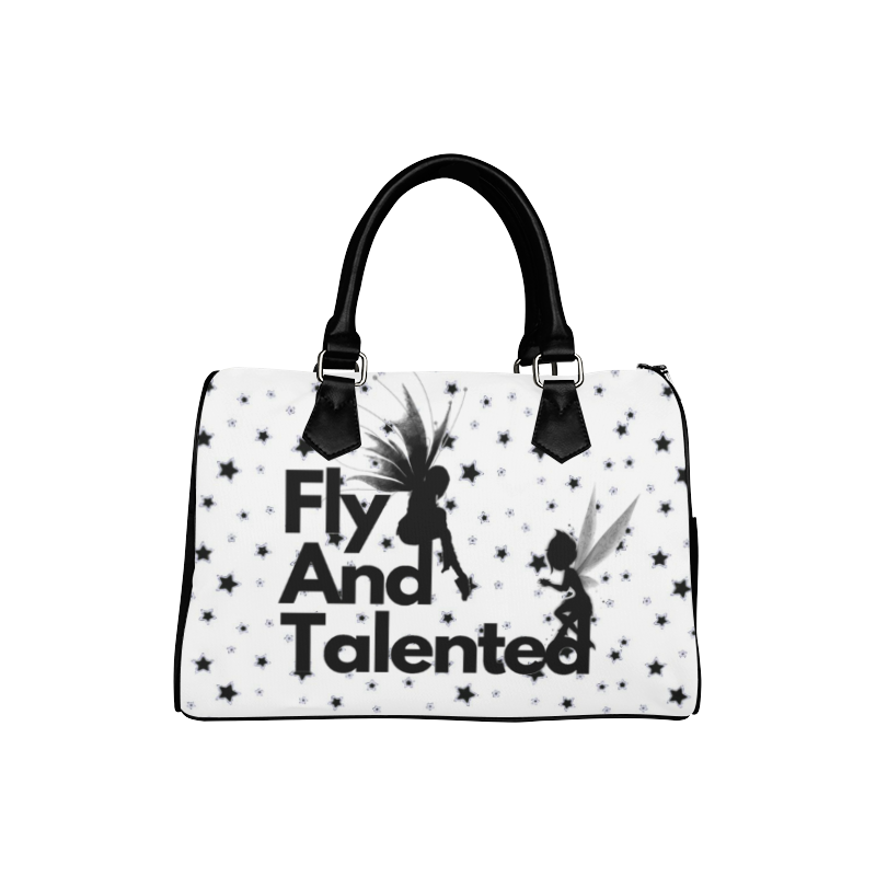 Fly & Talented White Boston Handbag (Model 1621)